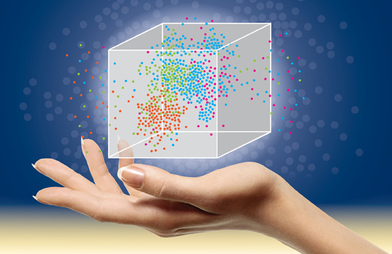 image of data points in a cube