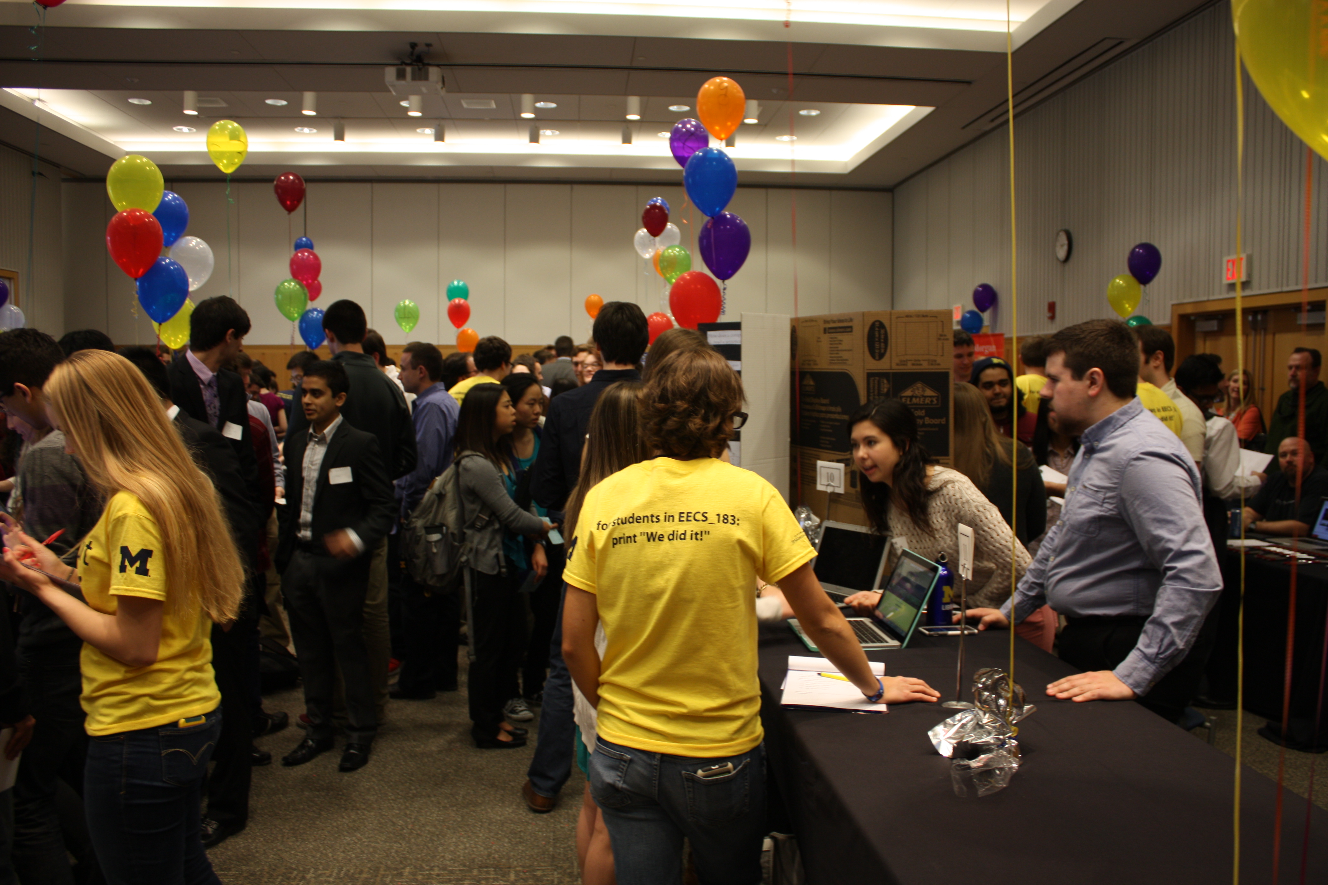 photo of students at project showcase