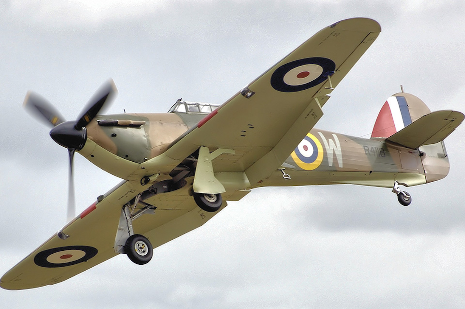 The Hawker Hurricane flying