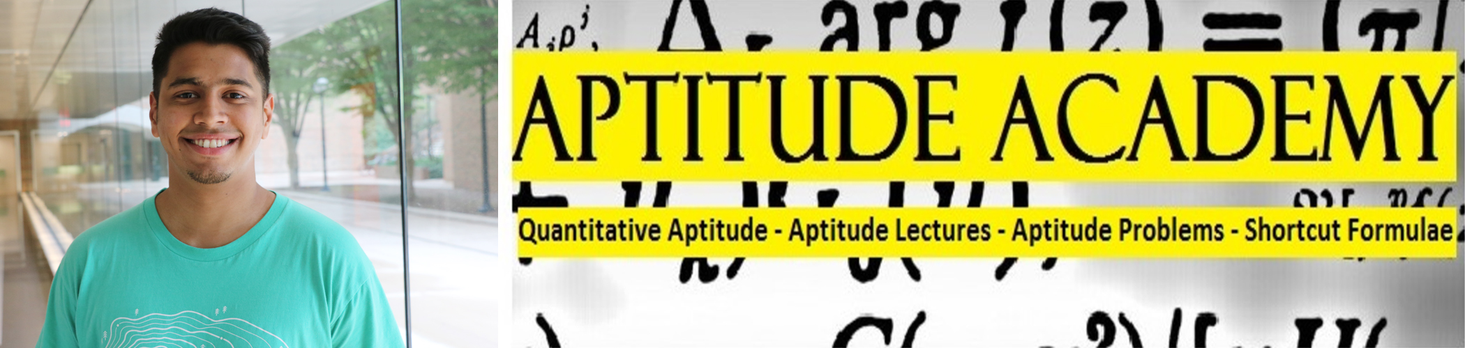 Daniel Dsouza and the Aptitude Academy logo