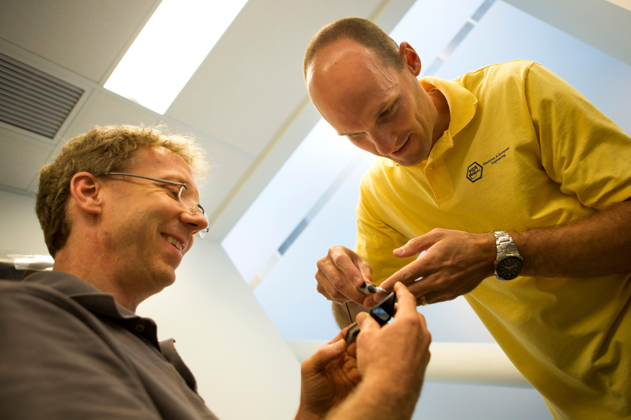 David Blaauw and Dennis Sylvester in the Michigan Integrated Circuits Lab. Photo: Joseph Xu/Michigan