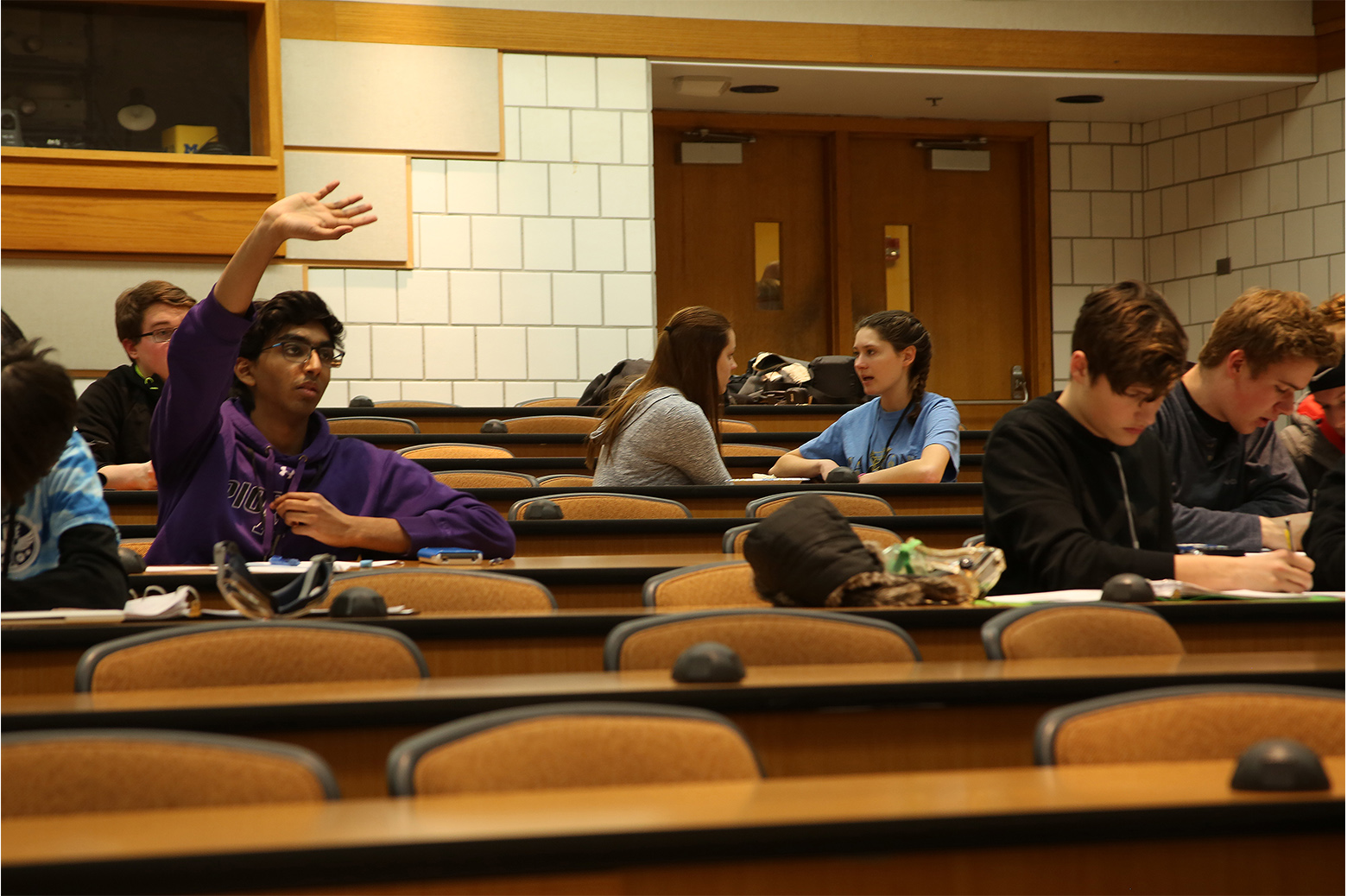 Olympiad students in lecture hall