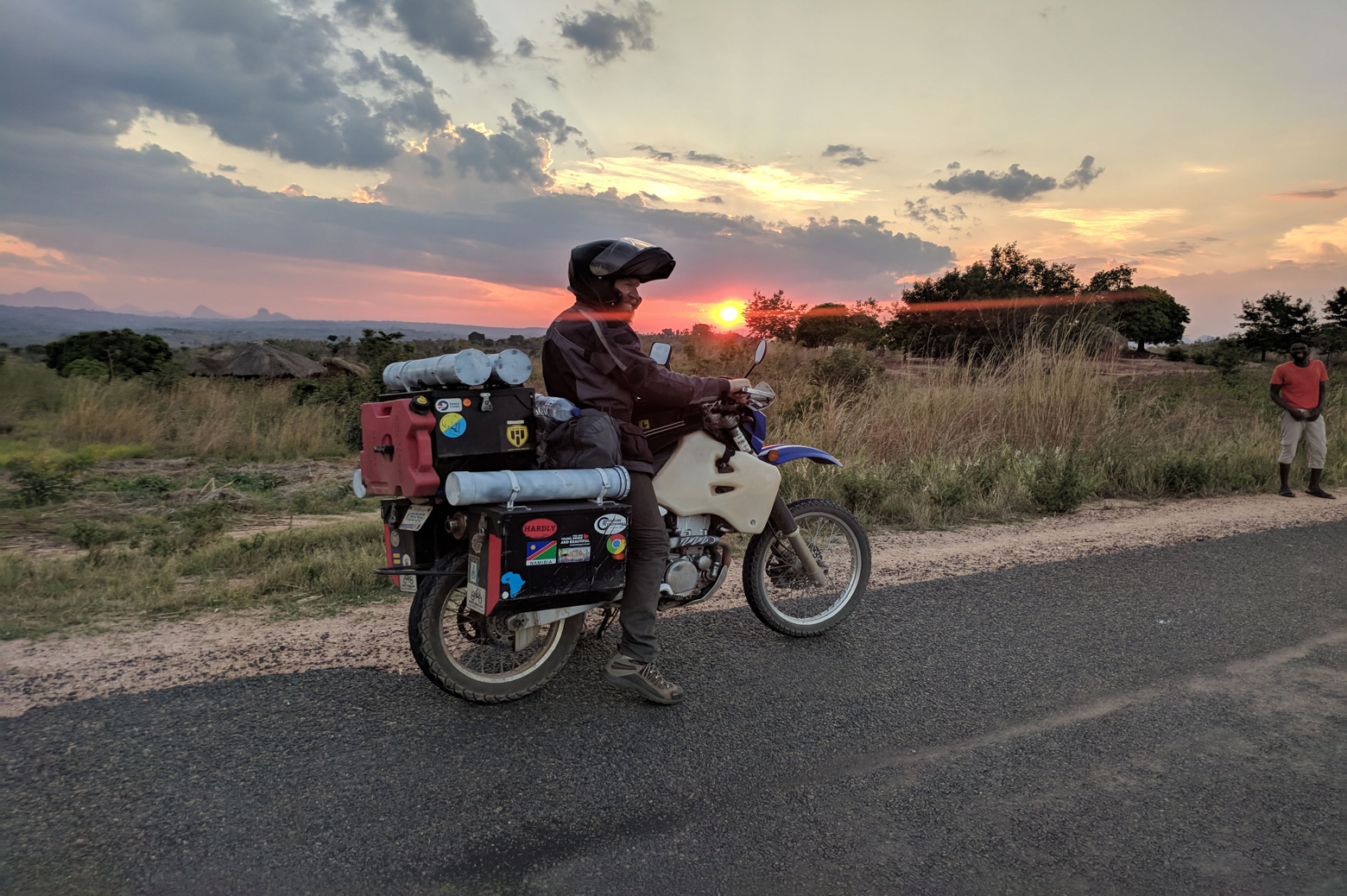 Michigan Engineer Levi Weintraub pauses to enjoy the sunset near Nampula, Mozambique.