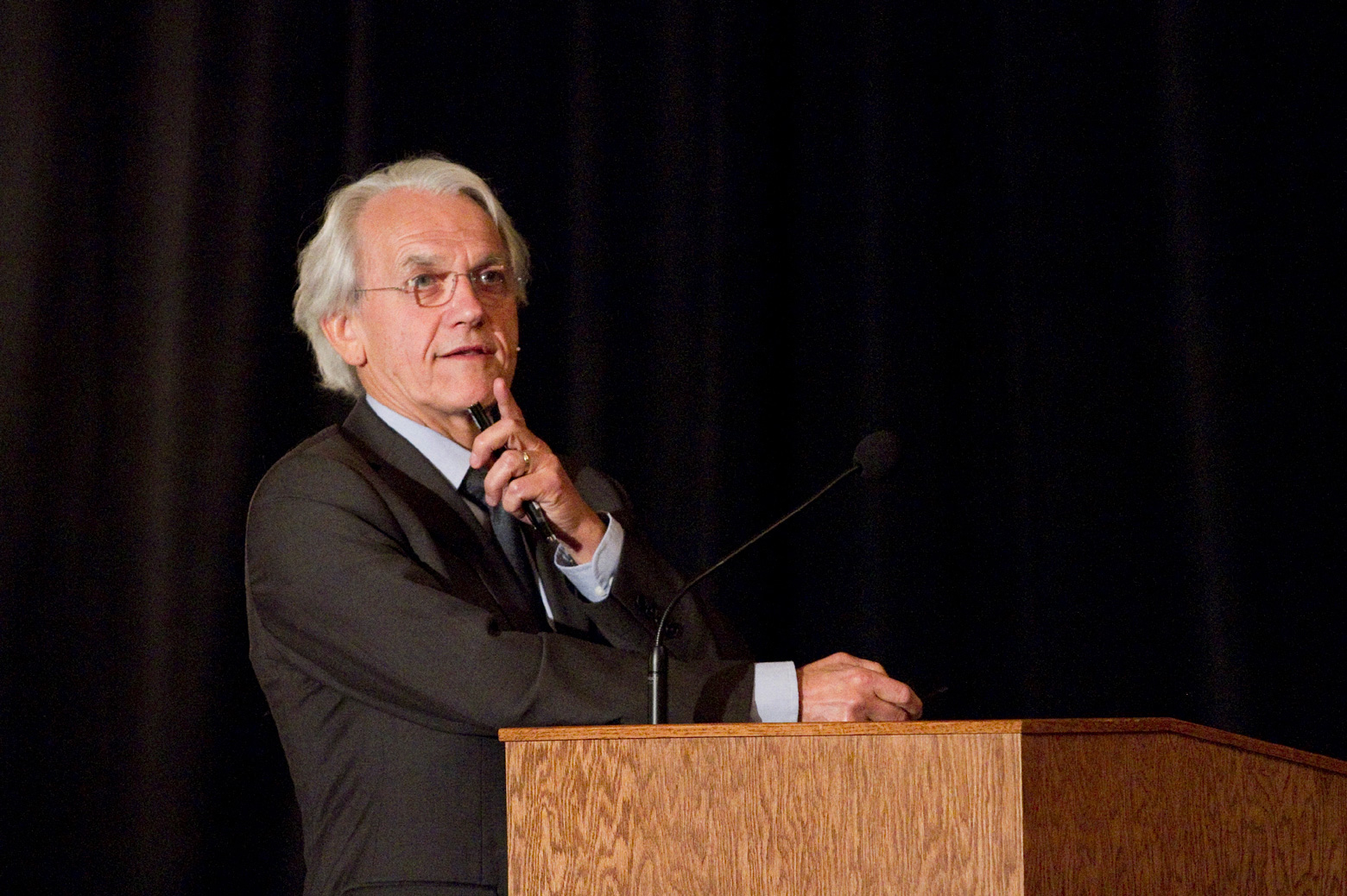 Gerard Mourou speaks at a symposium in 2011 marking the 50th anniversary of the discovery of nonlinear optics at U-M. Daryl Marshke/Michigan Photography