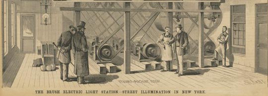 Brush central power station dynamos New York 1881