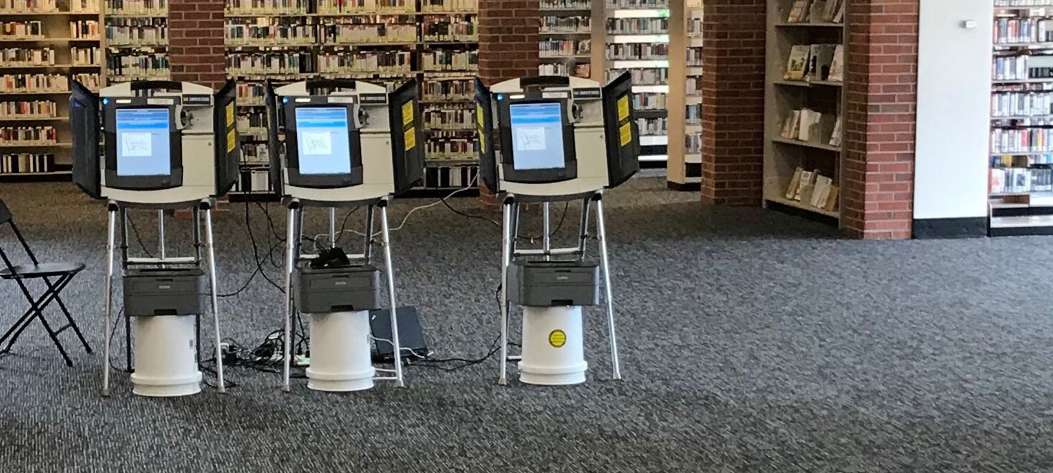 Voting machines at library