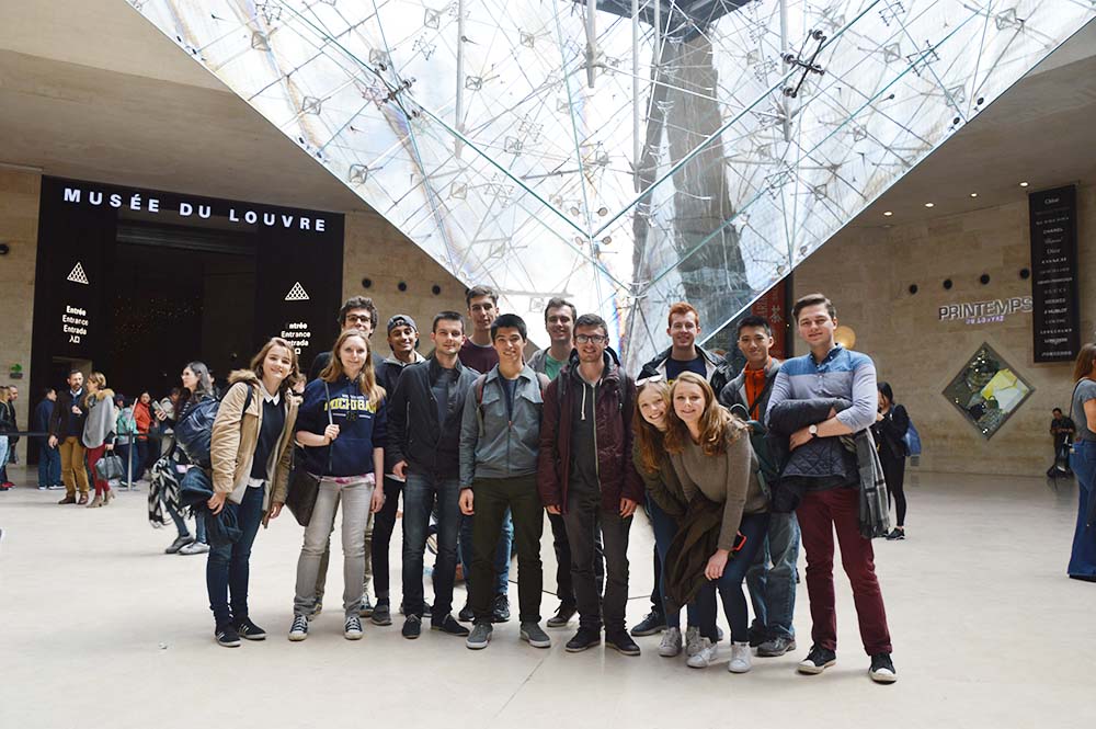 Group Photo under the pyramid at the Louvre