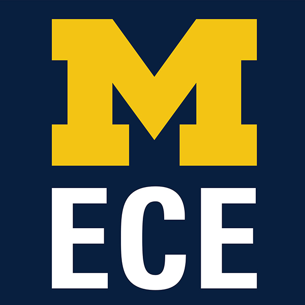 Block M and text that reads "ECE" on blue background