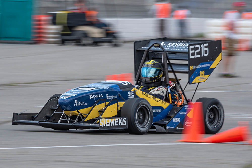 racecar driving in an event