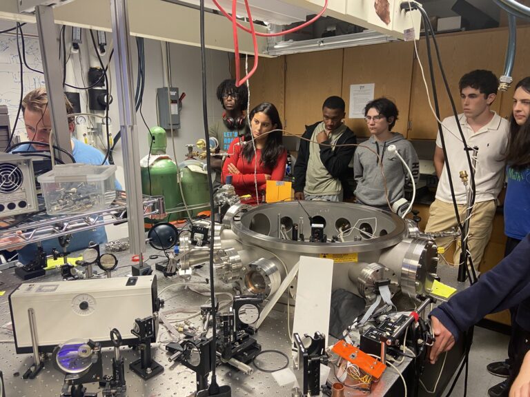 group of zapit students in an optics lab